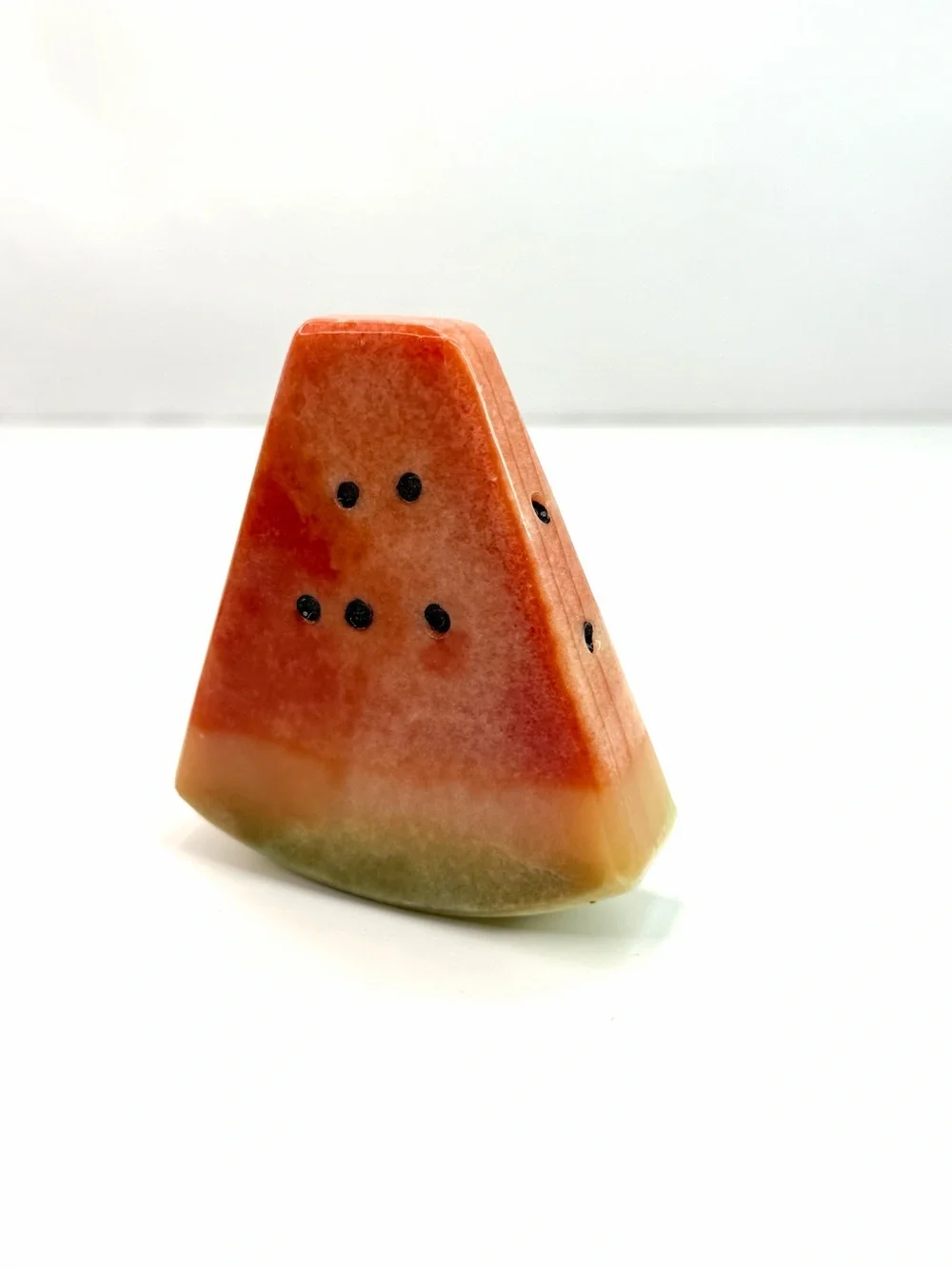 Onyx Tellez Red Green Vintage Alabaster Stone Watermelon Wedge